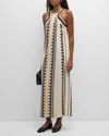 La Doublej La Double J Racer Printed Maxi Dress In Open White