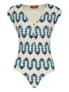 La Doublej Geometric-print Bathing Suit In White