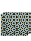 La Doublej Geometric-print Cotton Placemat (set Of Two) In Blue