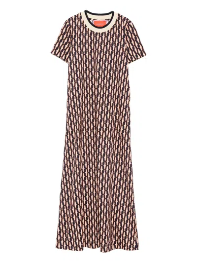 La Doublej Geometric-print Dress In Multi