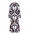 La Doublej Multicolor Long Dress With All-over Geometric Motif In Fabric Woman In White