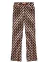 La Doublej Geometric-print Flare Jeans In Black