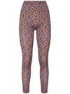 La Doublej Geometric-print Leggings In Purple
