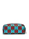 La Doublej Geometric Print Make Up Bag In Green