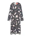 La Doublej Geometric-print Midi Dress In Black