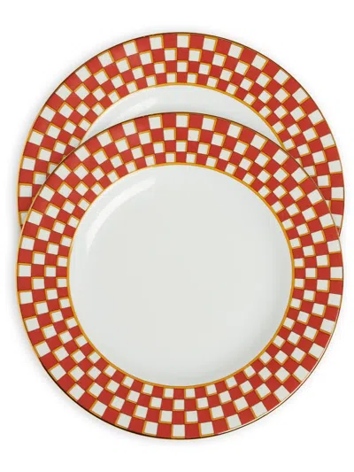LA DOUBLEJ GEOMETRIC-PRINT PORCELAIN DINNER PLATE (SET OF TWO)