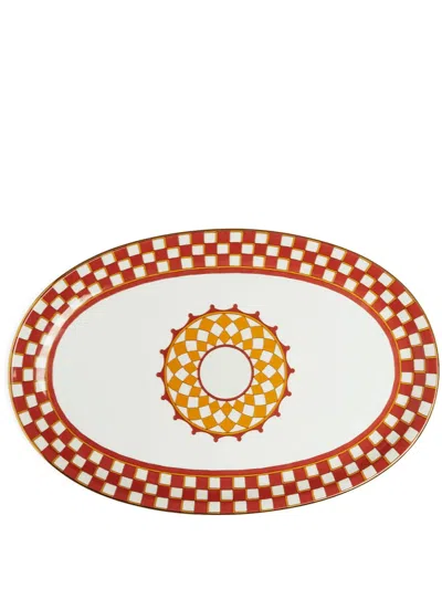 LA DOUBLEJ GEOMETRIC-PRINT PORCELAIN PLATTER (36CM X 24CM)