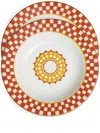 La Doublej Geometric-print Porcelain Dessert Plate (set Of Two) In Orange