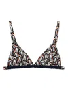 La Doublej Geometric-print Triangle Bikini Top In Multi