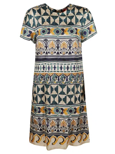 La Doublej Geometric Printed Mini Swing Dress In Multi