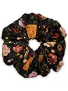 La Doublej Giga Floral-patterned Scrunchie In Black