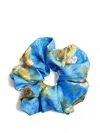 La Doublej Giga Floral Silk Scrunchie In Brown