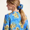 La Doublej Giga Floral Silk Scrunchie In Blue
