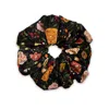 La Doublej Giga Floral-patterned Scrunchie In Botticelli Black