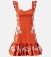 La Doublej La Double J Gingerbread Floral-printed Twill Mini Dress In Iris Placée