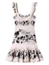 La Doublej Gingerbread Mini Dress In Stilo Placée Ivory