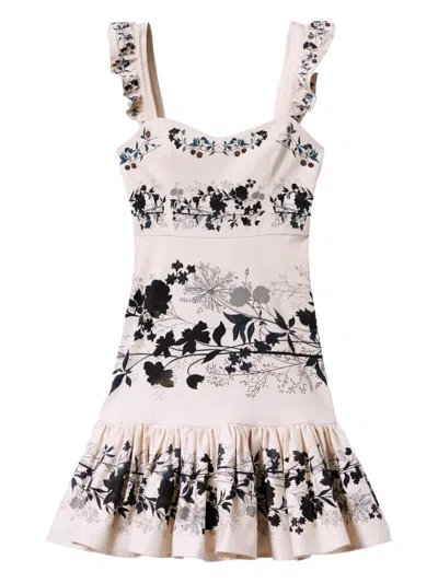 La Doublej Gingerbread Mini Dress In Stilo Placée Ivory