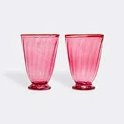 La Doublej Rainbow Glasses Set Of 2 In Fuxia