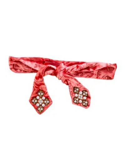 Pre-owned La Doublej Glitter Accents Belt W/ Tags In Red