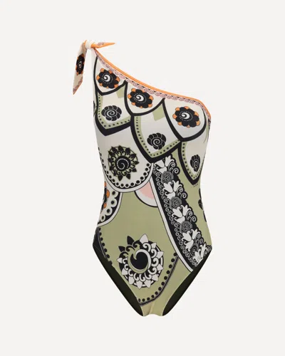 La Doublej Goddess One-shoulder One-piece Swimsuit In Multicolour