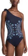 La Doublej Goddess One-piece Suit In Olympus Placée Navy In Olympus Placée