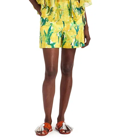 La Doublej Good Butt Shorts In Yellow