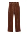 La Doublej La Double J Good Butt Flared-leg Velvet Trousers In Brown