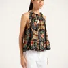 La Doublej Granita Ruffled Printed Top In Multi
