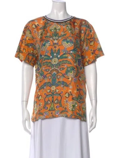 Pre-owned La Doublej Graphic Print Crew Neck T-shirt In Orange