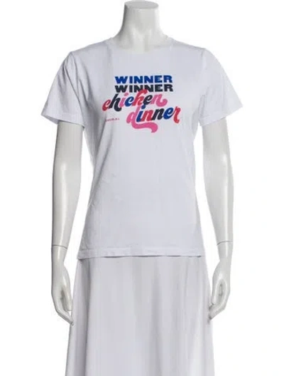 Pre-owned La Doublej Graphic Print Crew Neck T-shirt In White