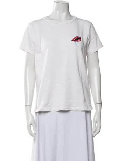 Pre-owned La Doublej Graphic Print Crew Neck T-shirt In White