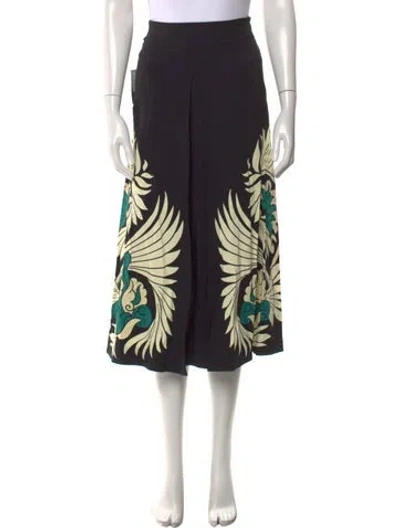 Pre-owned La Doublej Graphic Print Midi Length Skirt W/ Tags In Black
