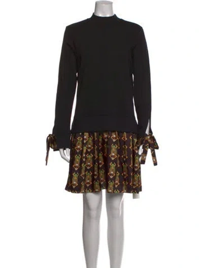 Pre-owned La Doublej Graphic Print Mini Dress In Black