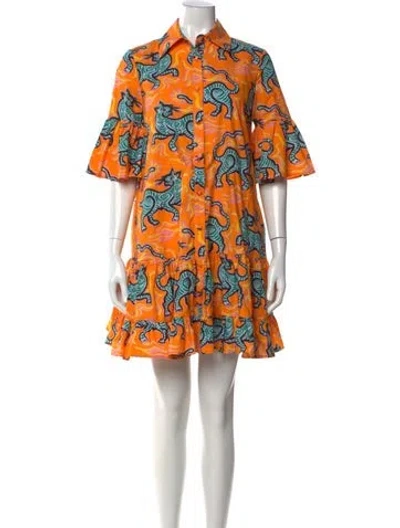 Pre-owned La Doublej Graphic Print Mini Dress In Orange