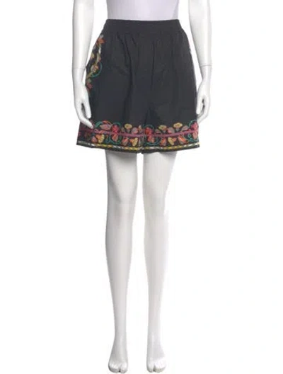 Pre-owned La Doublej Graphic Print Mini Shorts In Black