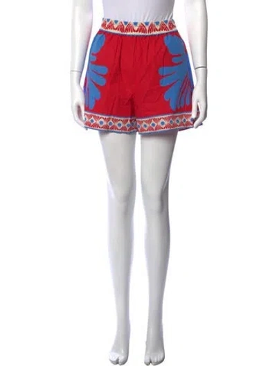 Pre-owned La Doublej Graphic Print Mini Shorts In Blue/red