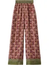 La Doublej Printed Silk-twill Wide-leg Pants In Beige