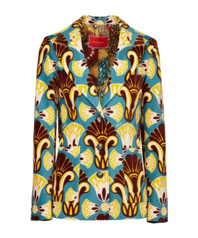La Doublej Graphic-print Single-breasted Blazer In Multi