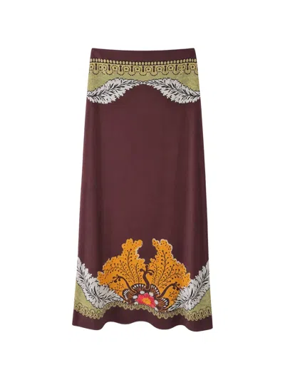 La Doublej Graphic-print A-line Skirt In Purple