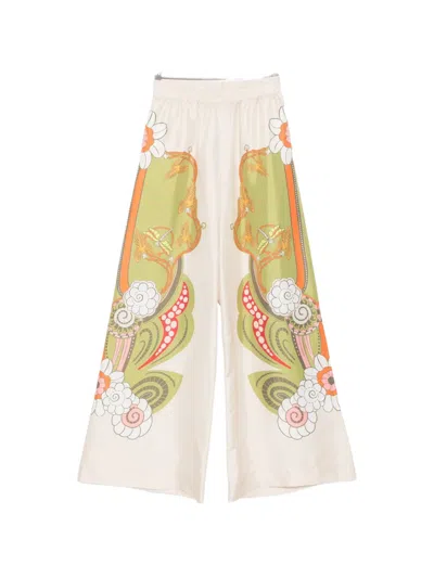 La Doublej Graphic-print Palazzo Pants In Neutral