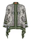 La Doublej Green Shirt With All-over Graphic Print In Green