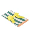 La Doublej Green Stripe Large Linen Napkin, Set Of 2 In Green