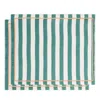 La Doublej Green Stripe Linen Placemat, Set Of 2 In Green