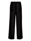 La Doublej Grid-pattern Cotton Trousers In Black
