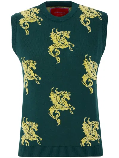 La Doublej Gryphos Knitted Top In 黑色