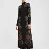 La Doublej Halle Placement Print Maxi Dress In Grenadilla Placée Black