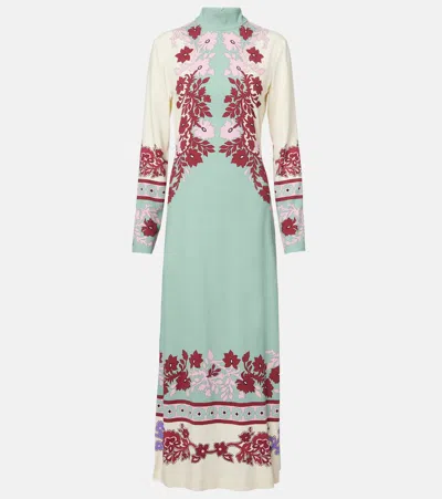 La Doublej Halle Floral Satin Maxi Dress In Multi