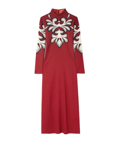 La Doublej Halle Midi Dress In Red