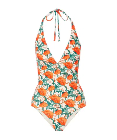 La Doublej Halter Neck One Piece Swimsuit In Multi