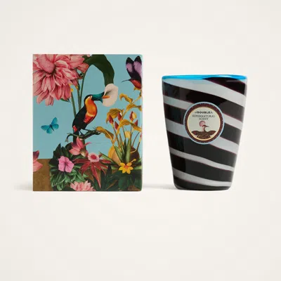 La Doublej Handmade Glass Candle In Blue